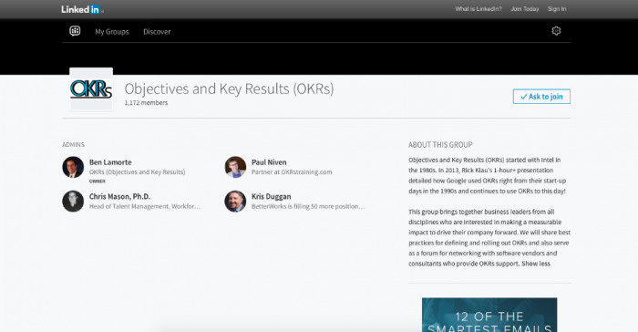 Objectives and Key Results | LinkedIn Networking Group